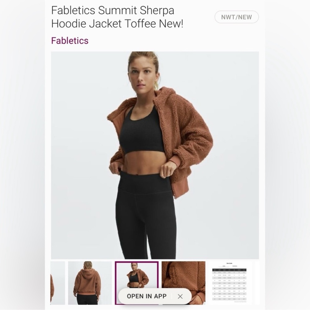 Fabletics Summit Sherpa Jacket, L - Picture 3 of 12